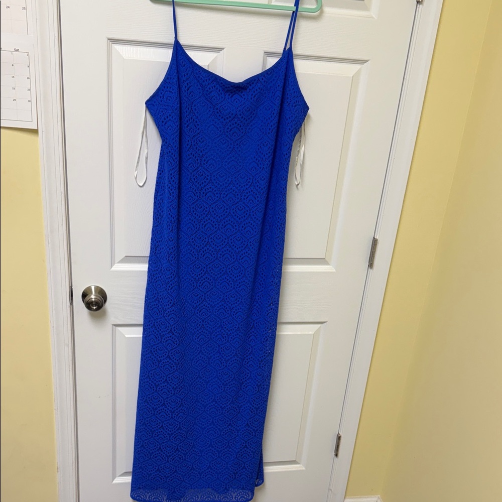 Lilly Pulitzer Cobalt Blue Lace Maxi Slip Dress